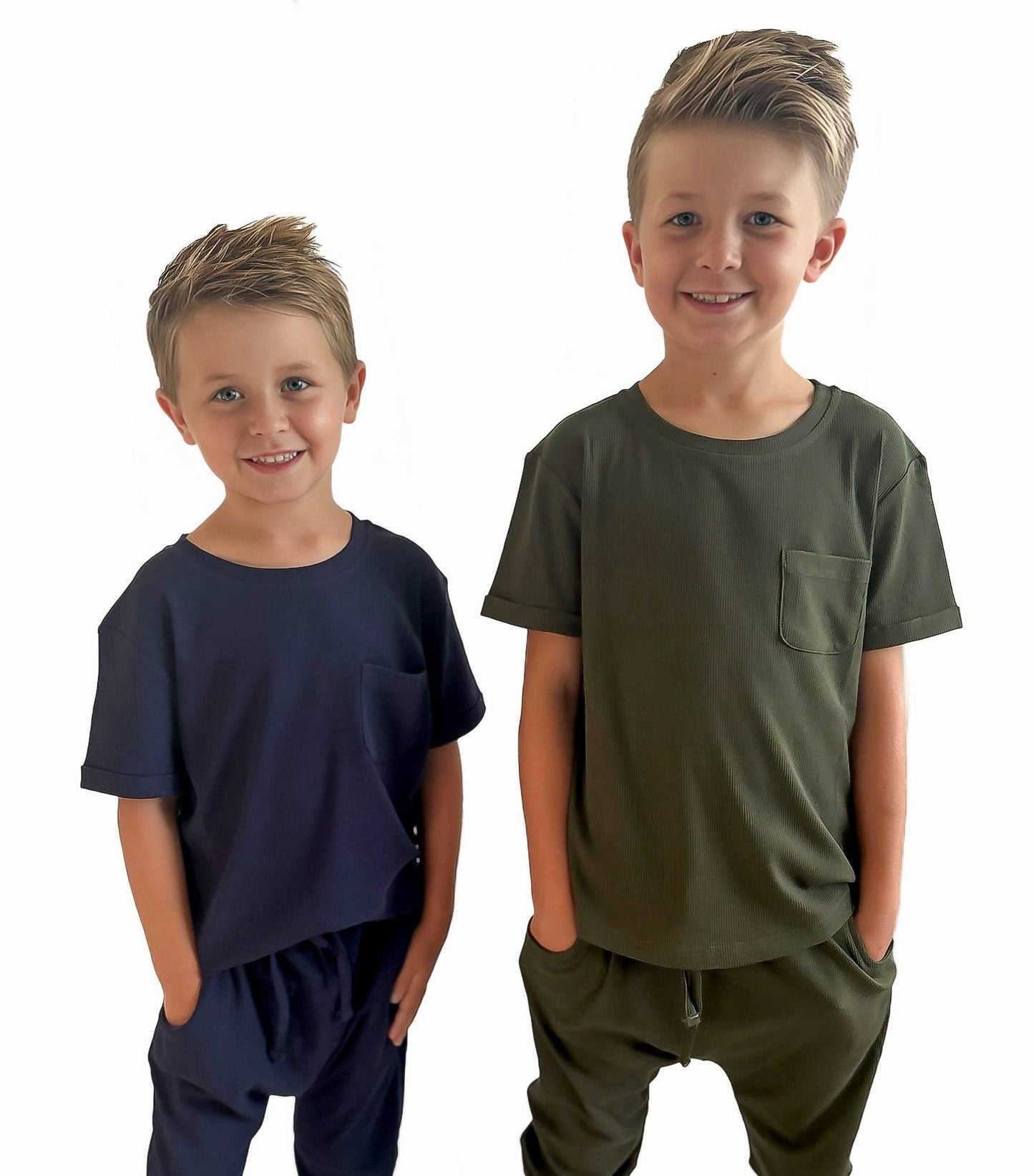 Bamboo Ribbed Pocket Tee - HUNTER