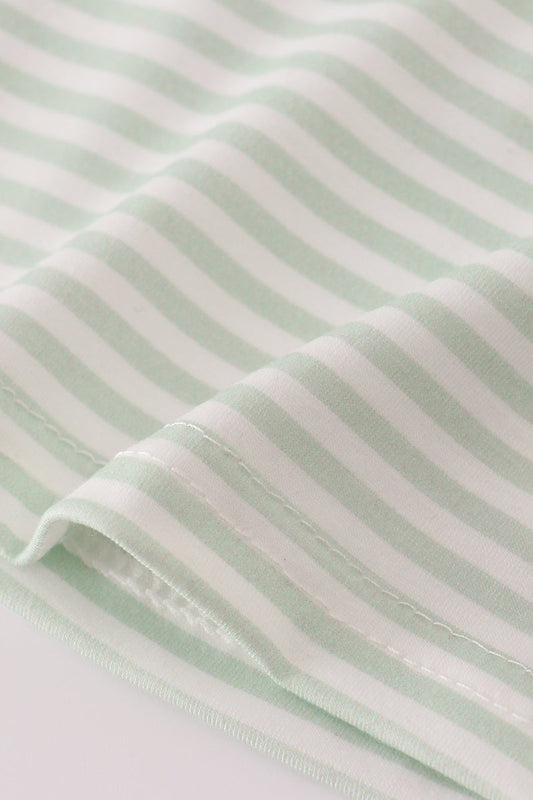 Sage turkey applique stripe top