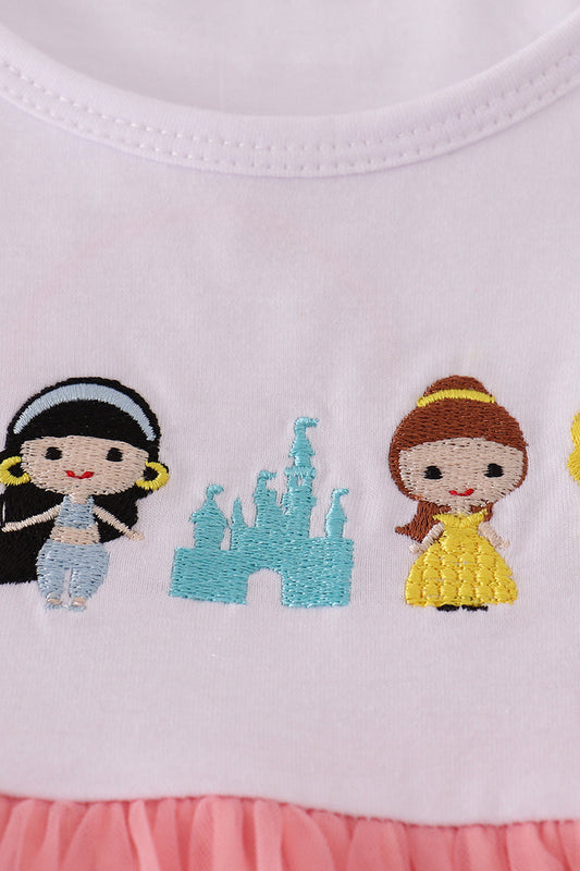 Pink princess embroidery tutu dress