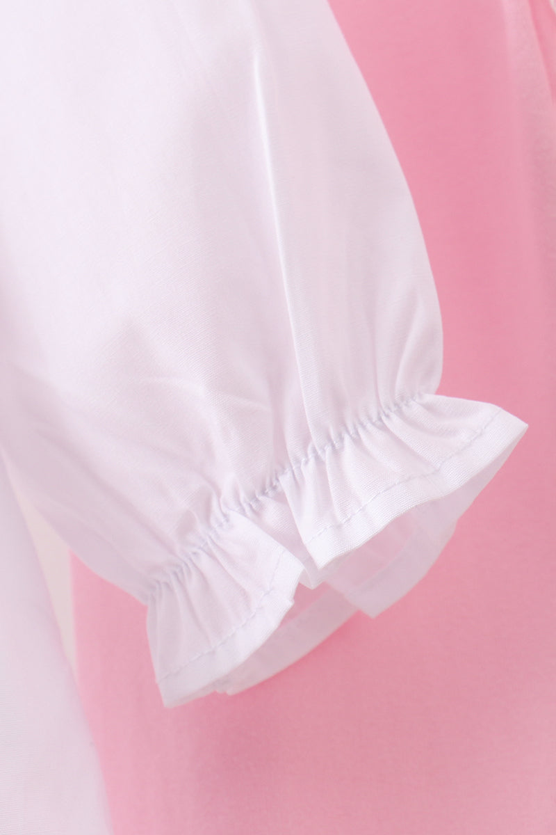 Premium white christmas tree embroidery ruffle pants set