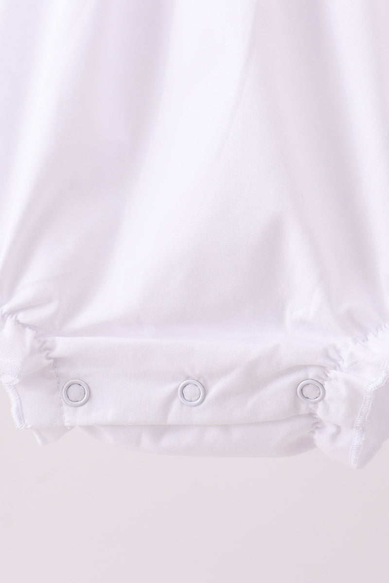 Premium white christmas tree embroidery ruffle bubble