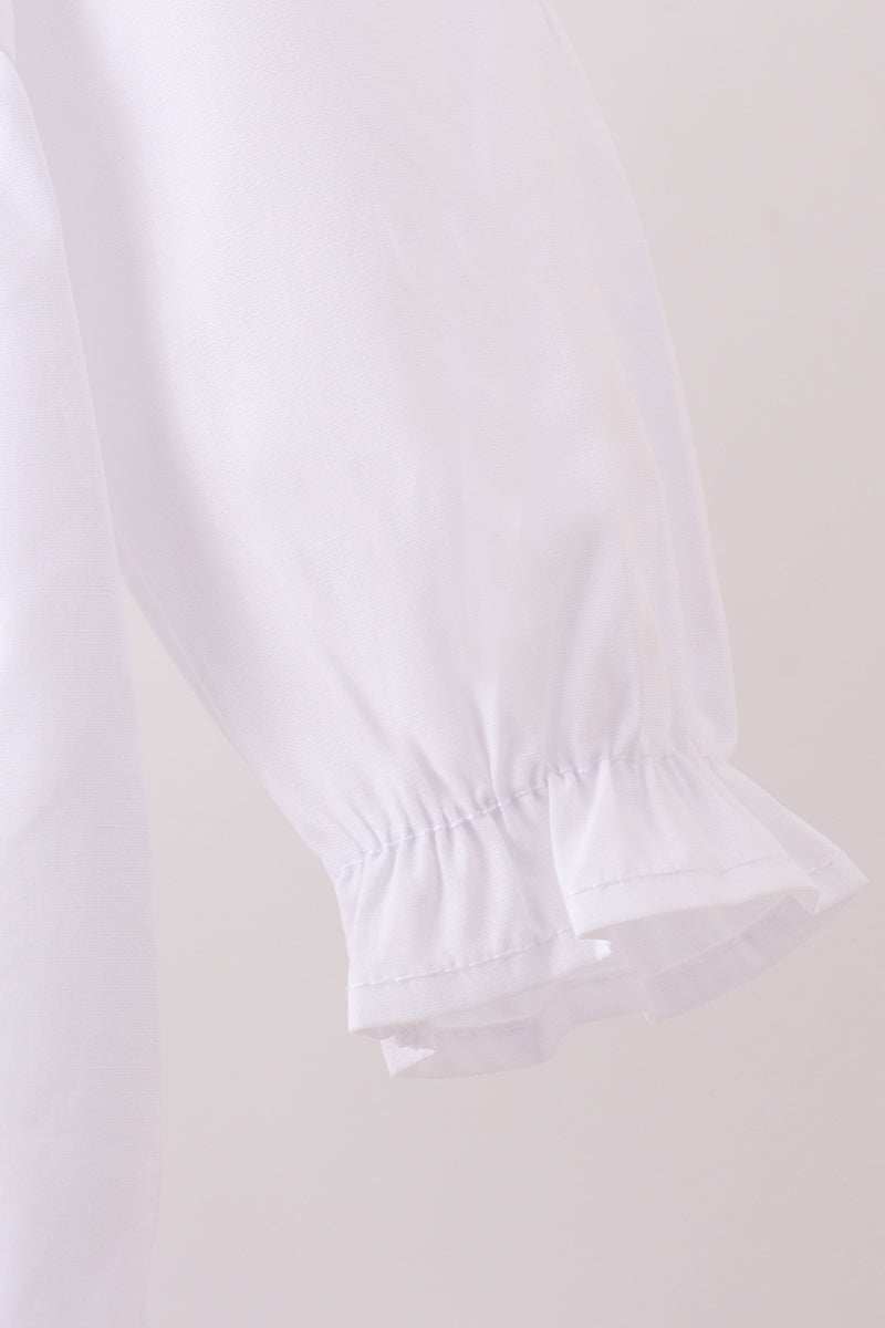 Premium white christmas tree embroidery ruffle bubble