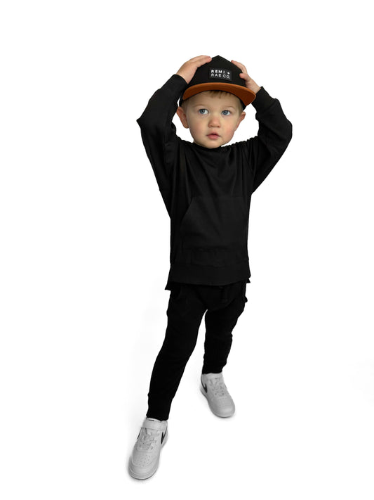 Bamboo Ribbed Joggers - BLACK