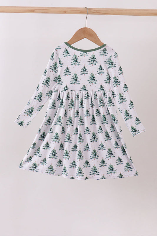 Green christmas tree bamboo dress