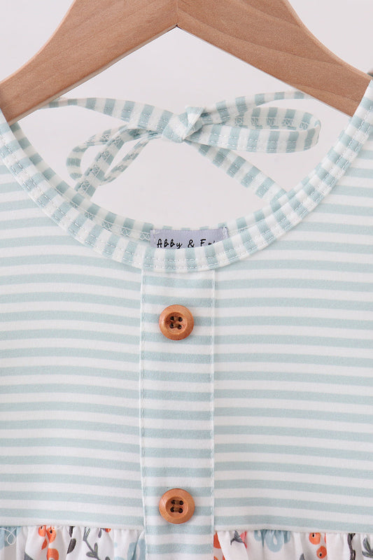 Mint floral stripe dress
