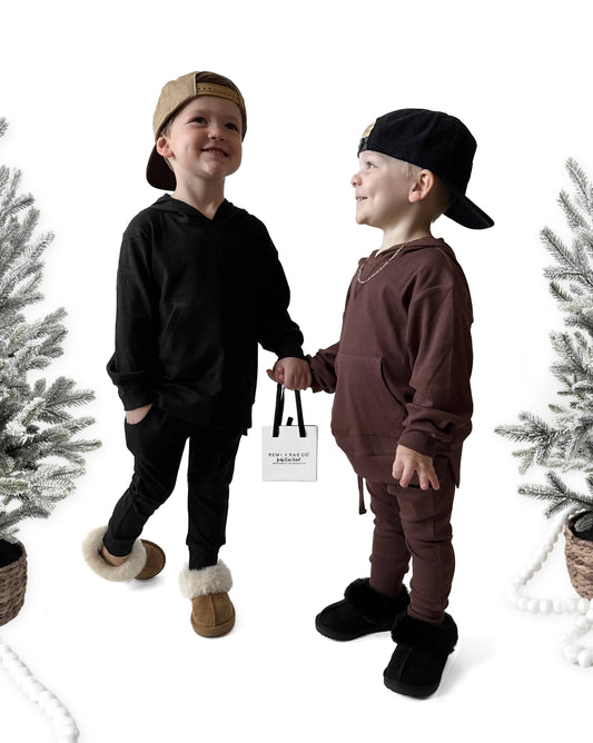 Bamboo Ribbed Joggers - COCOA