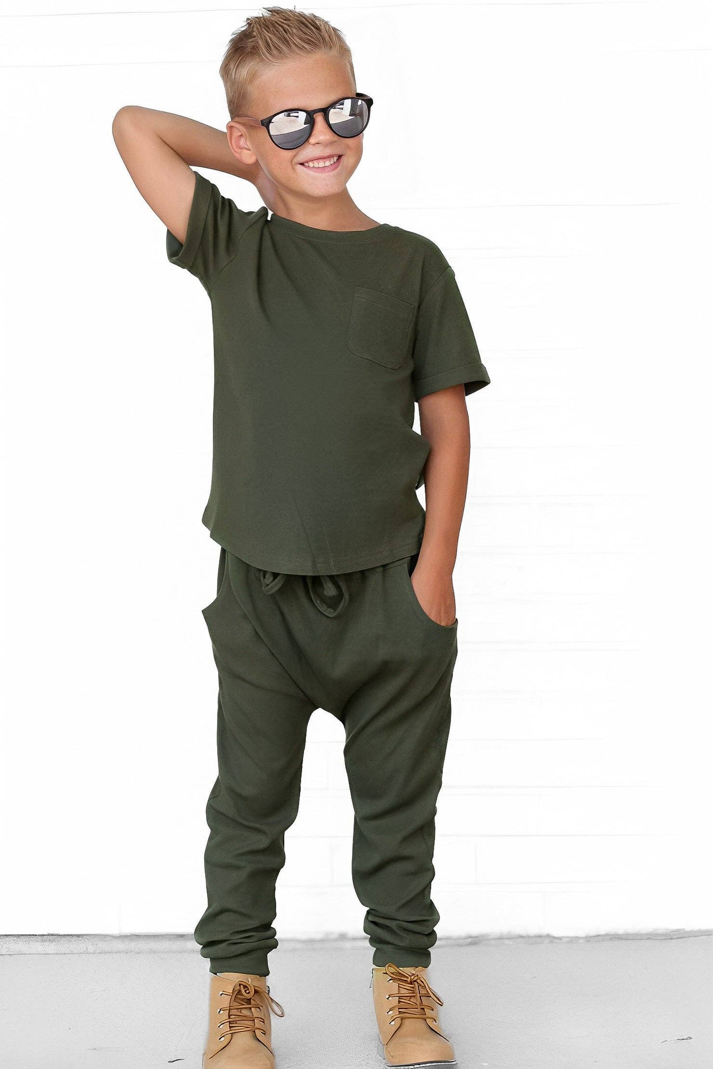 Bamboo Ribbed Pocket Tee - HUNTER