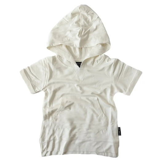 Bamboo Short Sleeve Hoodie + Harem Shorts SET - Coconut