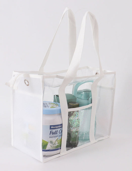 Clear Waterproof Beach Travel Bag - White