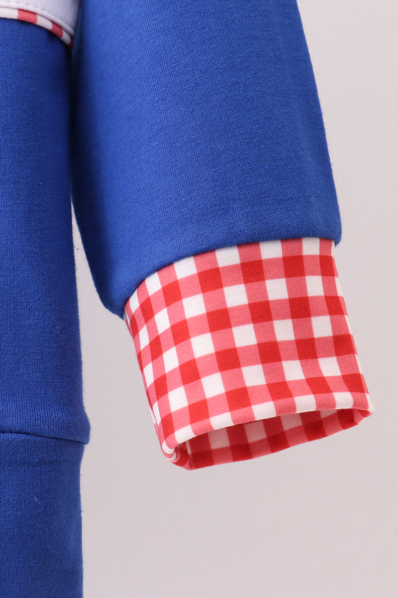 Blue character pull over top