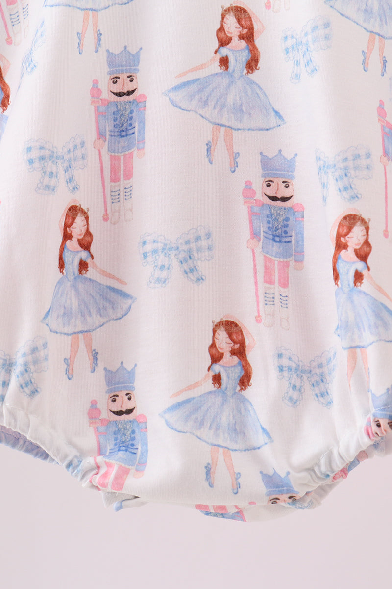 Pink bow nutcracker ruffle bubble