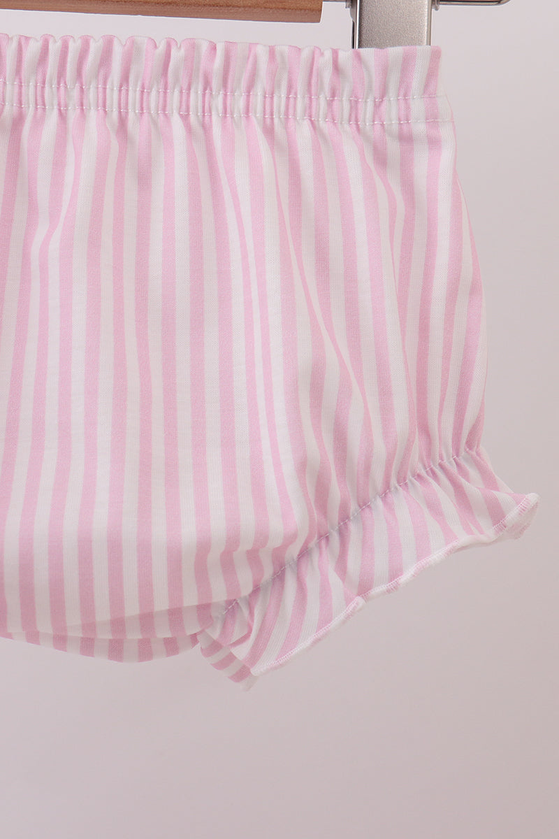 Pink christmas tree embroidery bloomer set