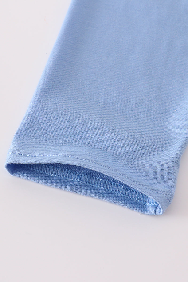 Pink floral print ruffle bow pants set