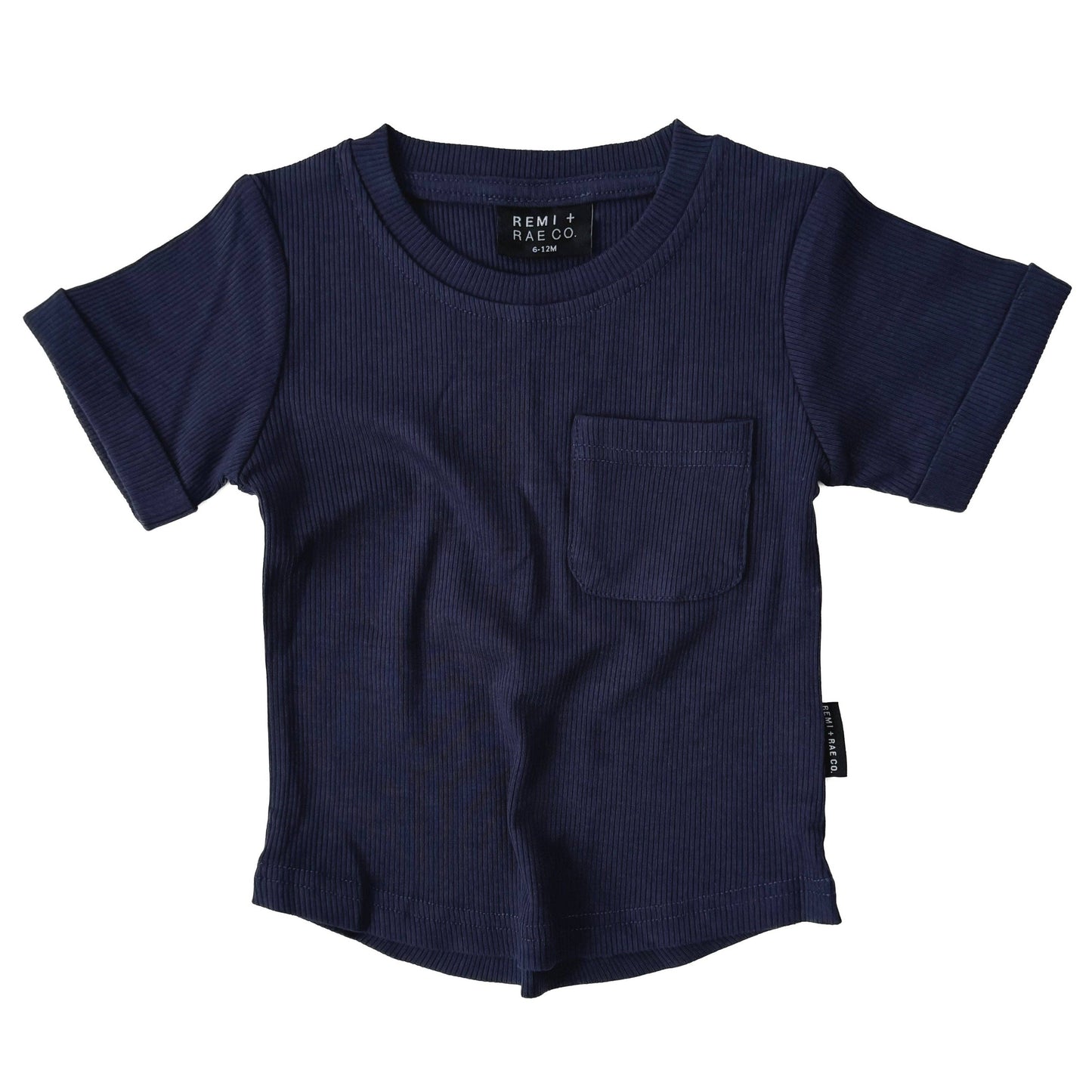 Bamboo Ribbed Pocket Tee - NAVY