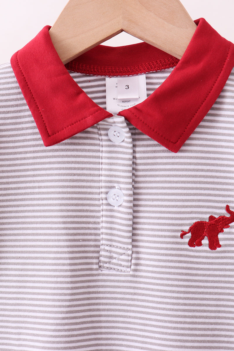 Premium Maroon Alabama elephant embroidery pants set