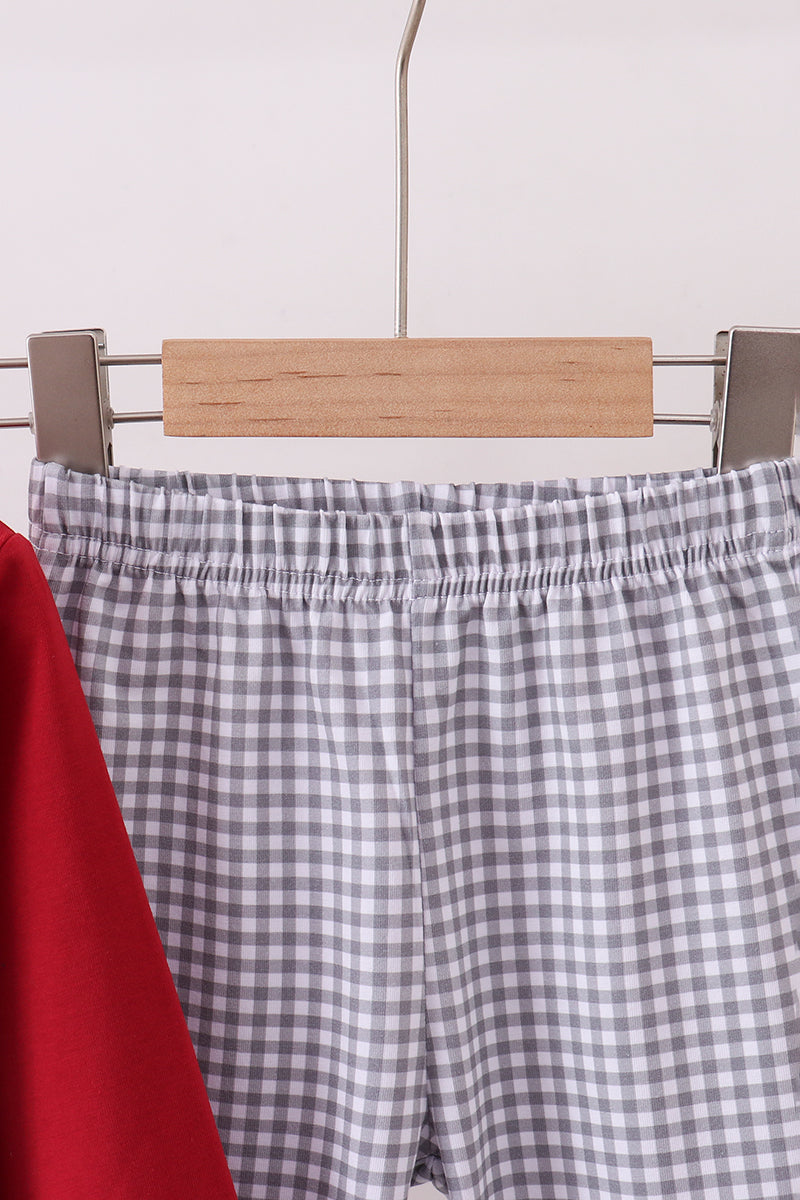 Premium Maroon Alabama elephant applique pants set