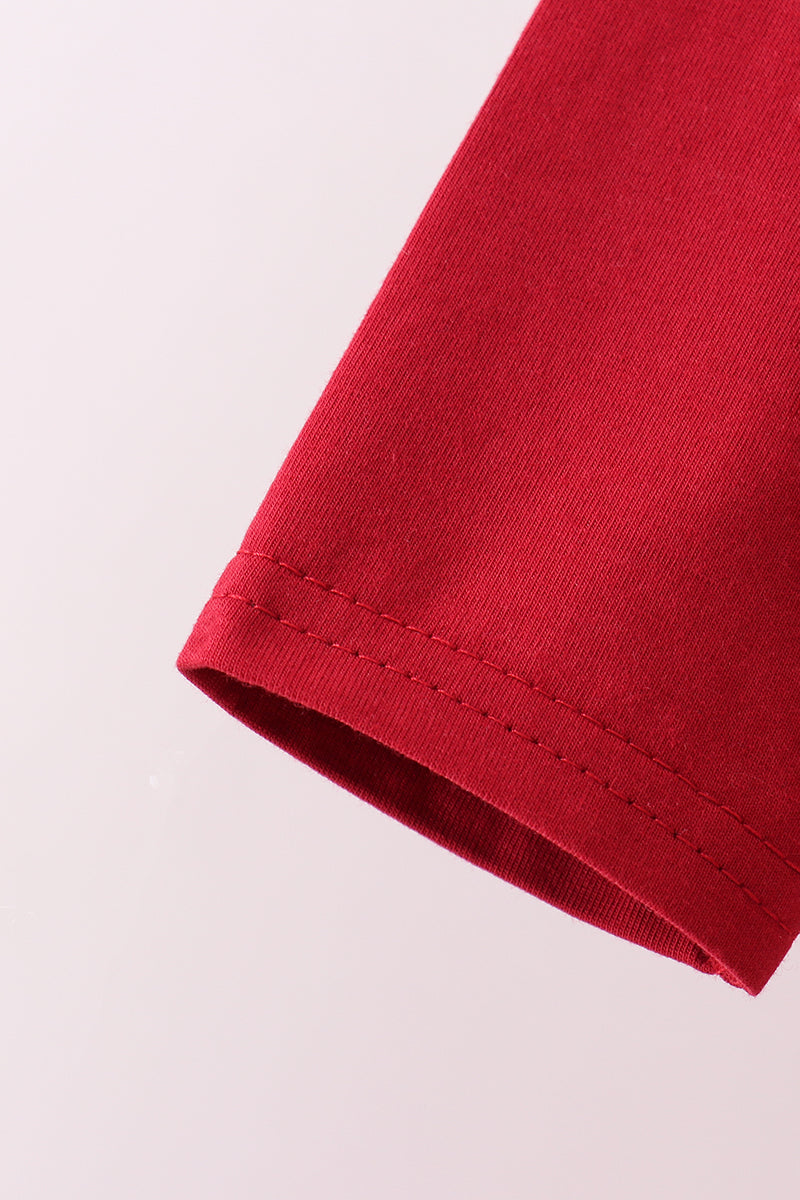 Premium Maroon Alabama elephant football embroidery gingham pants set