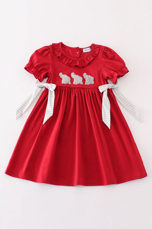 Maroon Alabama French Knot Dress