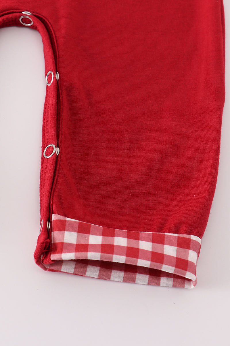 Maroon Alabama embroidery romper