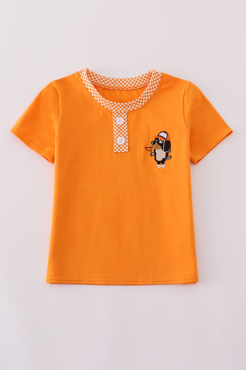 Orange Tennessee go vols embroidery top