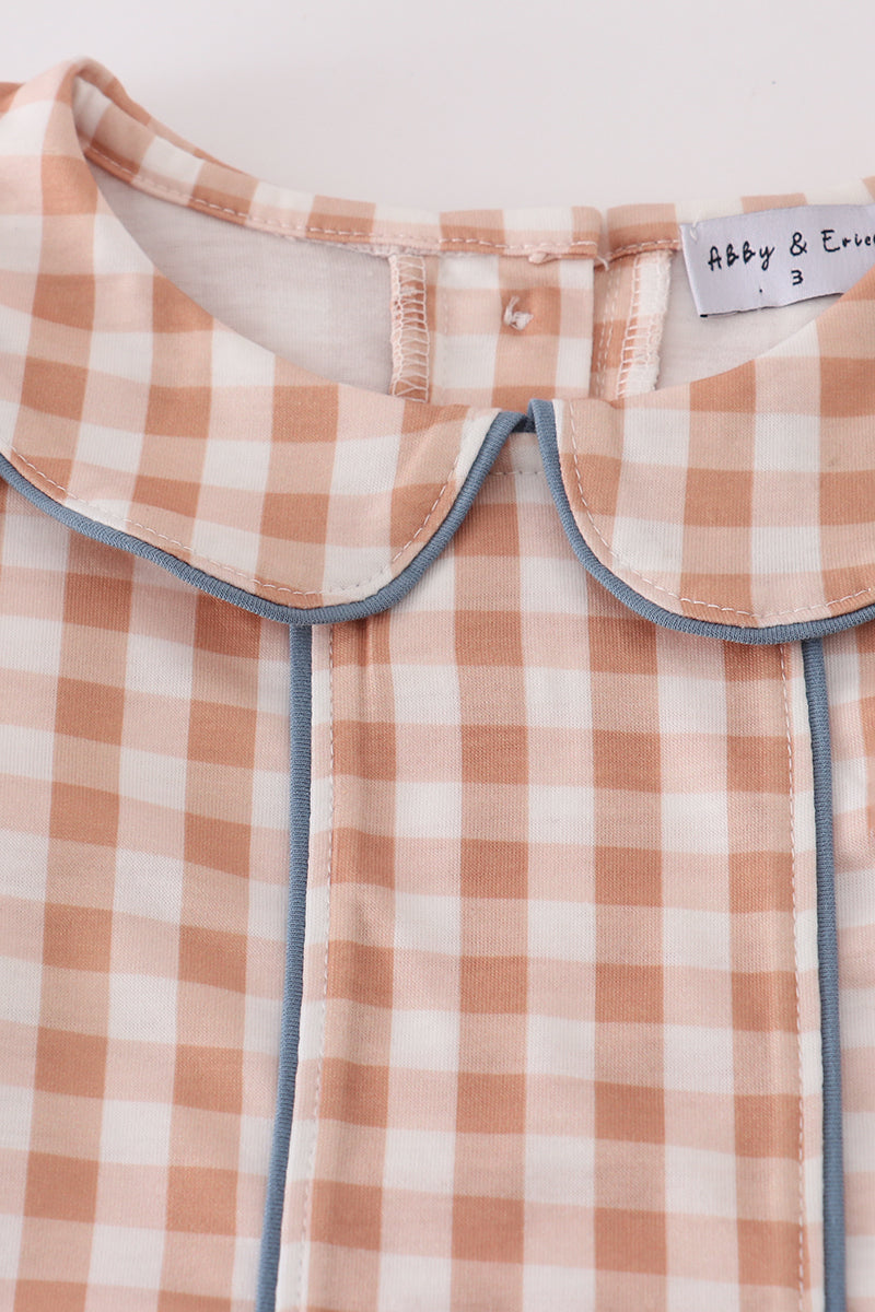 Orange gingham pants set