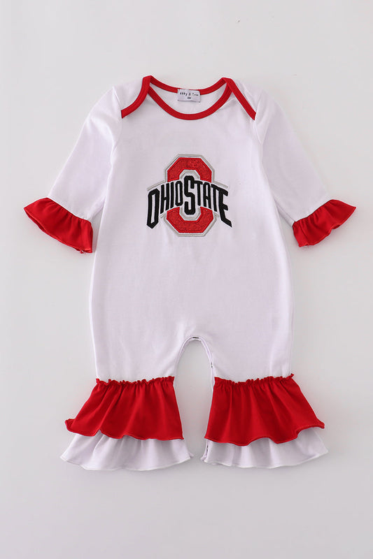 Ohio glitter ruffle romper