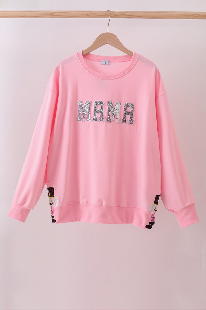 Pink MAMA glitter mom&me top