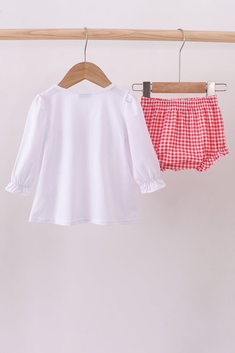 White deer embroidery bloomer set