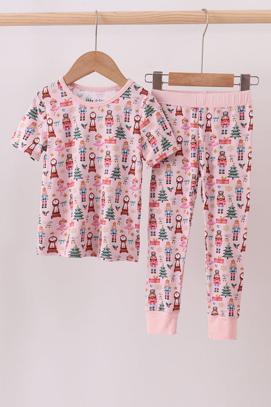 Nutcracker print bamboo ruffle pants set