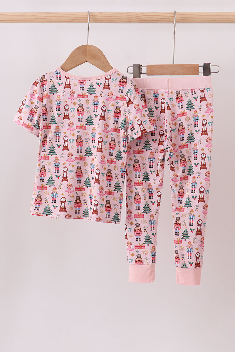 Nutcracker print bamboo ruffle pants set