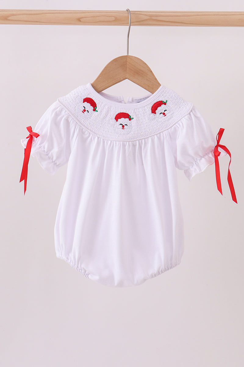 White santa claus smocked bubble
