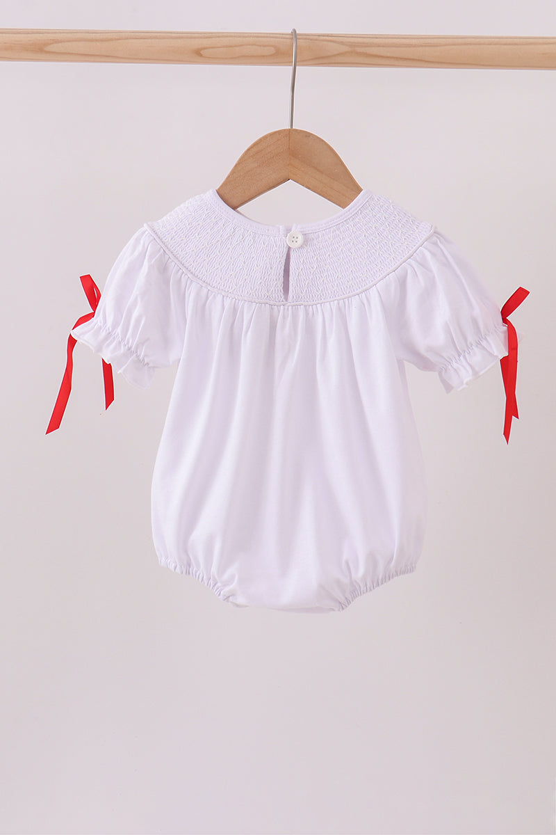 White santa claus smocked bubble