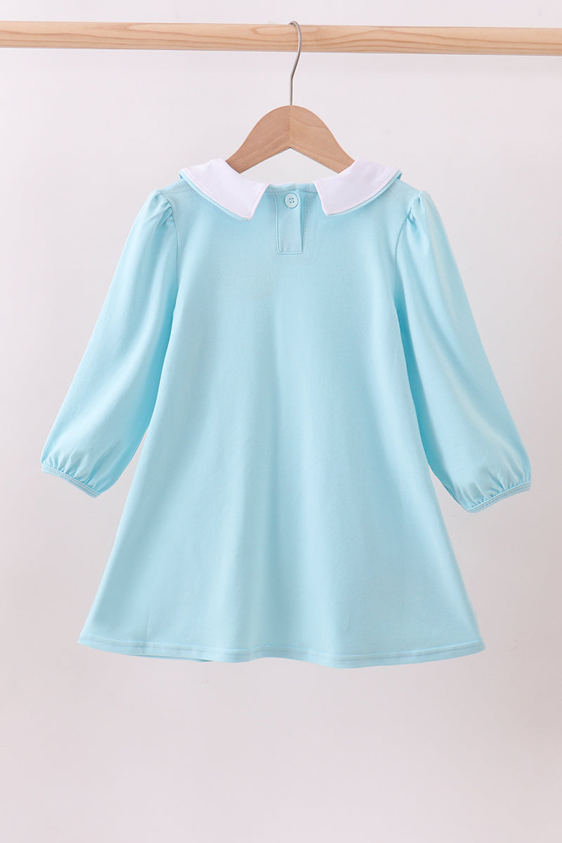 Blue heart applique dress