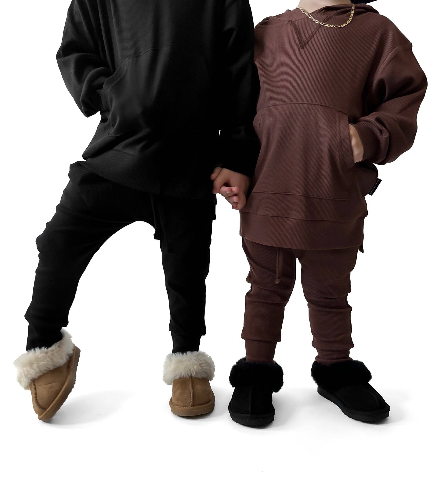 Bamboo Ribbed Joggers - COCOA