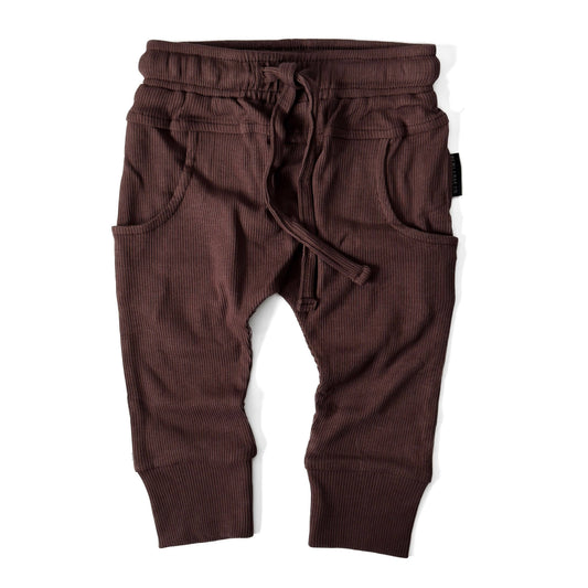 Bamboo Ribbed Joggers - COCOA