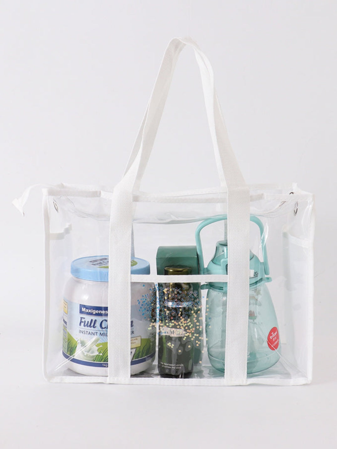 Clear Waterproof Beach Travel Bag - White