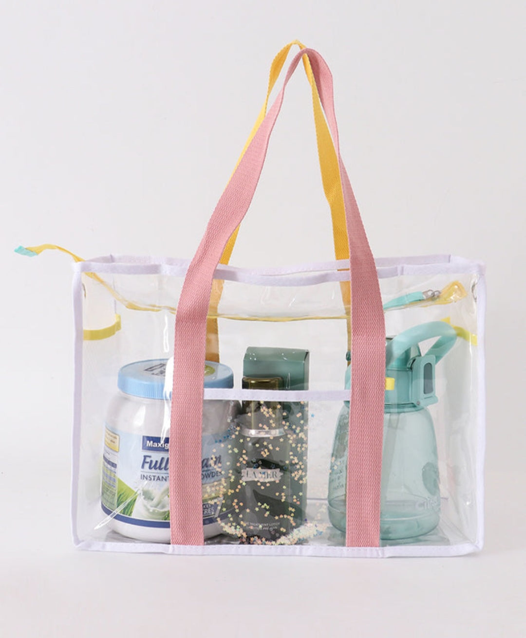 Clear Waterproof Beach Travel Bag - Pink